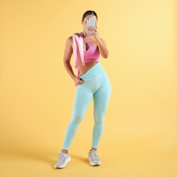 Light blue high waist leggings from Prozis. Size- M - Picture 5 of 7